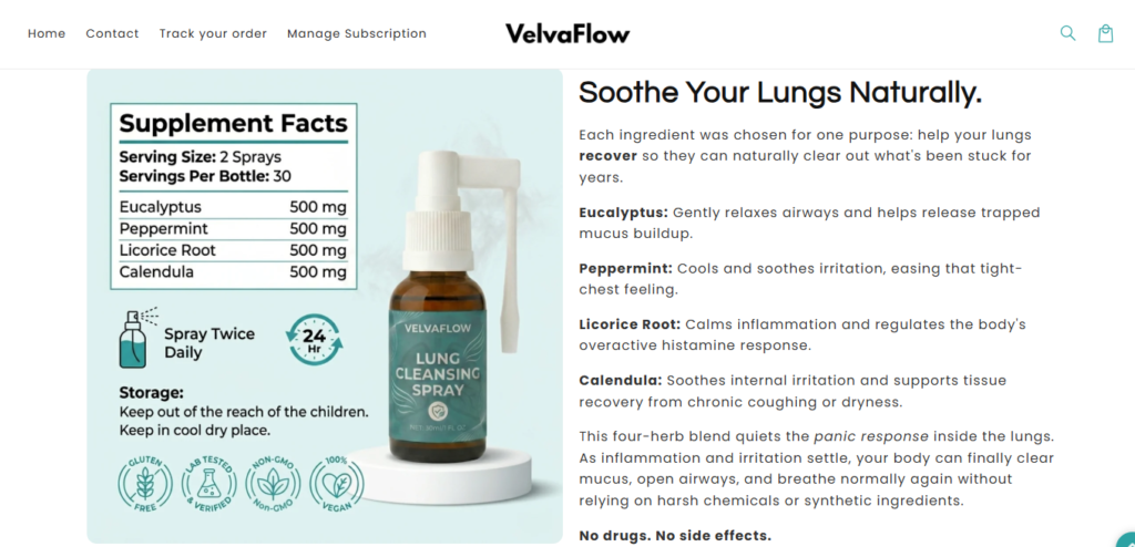 VelvaFlow Lung Cleansing Spray Review: Is It Legit or a Scam?